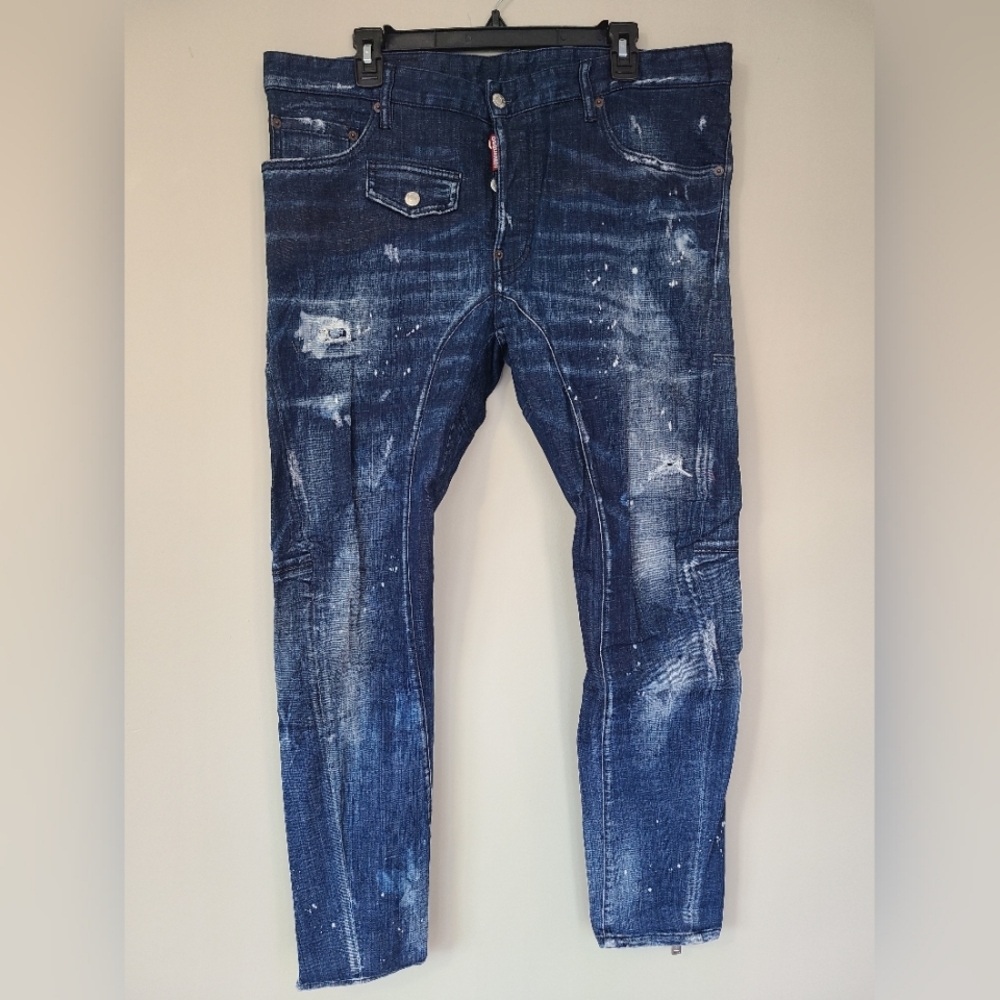 🇨🇦 DSQUARED2 Tidy Biker Jeans - Fits 40" Waist, Blue
